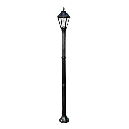 

GAMA SONIC Polaris Warm-White GS LED Bulb Solar Medium 1-Light Black Resin LED Outdoor Post Light and Lamp Post (NEW OPEN BOX)