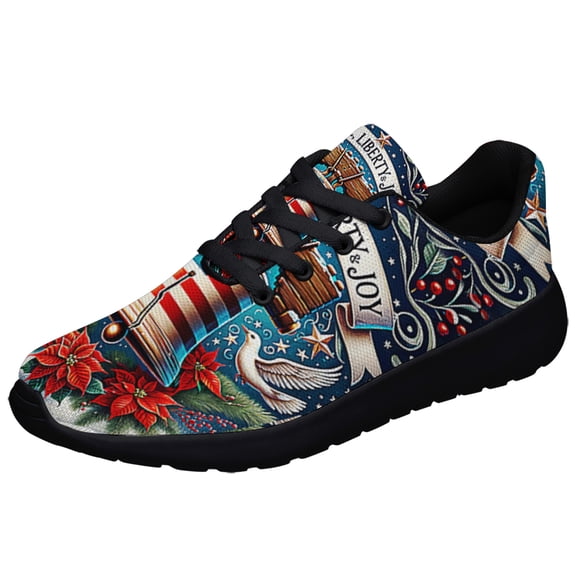 Liberty Bell ChriStas Shoes Sneakers for Women Men Black Size 3.5
