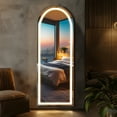 thumbnail image 6 of Full Length Mirror with LED Lights Arch 63"*20" Full Body Floor Mirror with Stand Wall Mounted, 6 of 7