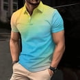 thumbnail image 5 of Hfolob Mens Polo Shirts Male Large Size Base Shirt Print Casual Collarless Shirt Button Short Sleeve Shirt Mens Blouses, 5 of 5