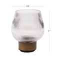 thumbnail image 2 of Mainstays Pink Glass Rechargeable Accent Light with Warm Walnut Finish, 2 of 7