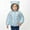 C-Sky Blue166, variant on Kids Outerwear Jackets Long Sleeve Zipper Color Shift Cartoon Animal Ears Hooded Warm For Children Playful Casual Wear