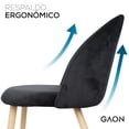 thumbnail image 3 of Set de Sillas Velvet Gaon Vanguardistas Terciopelo Negro 2 Piezas GN-FC04, 3 of 9
