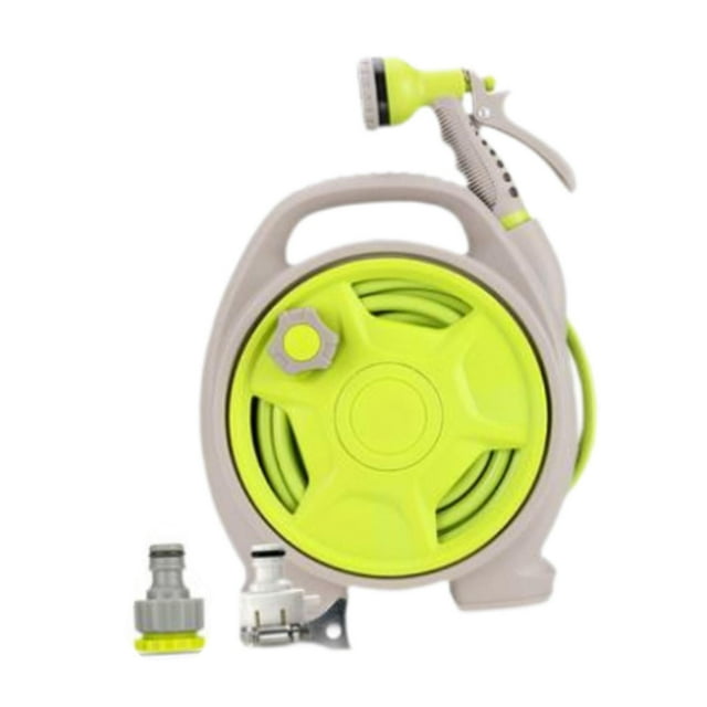 Carro de tubería de agua, estante para manguera, ahorro de espacio, resistente al desgaste, carrete de manguera, rociador de manguera para herramienta Verde