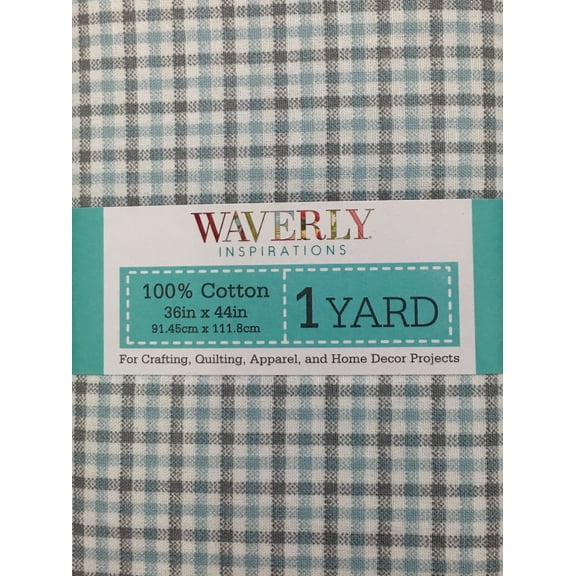 Waverly Inspirations 1 Yard Cut 100% Cotton Prints Fabric Plaid Dew 44" Wide for Quilting & Sewing