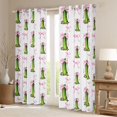 thumbnail image 2 of Manfei Pink Girly Bowtie Curtains and Drapes Pack of 2 (52x63 Each),Cute Cucumber Pattern Black Out Curtains, 2 of 6