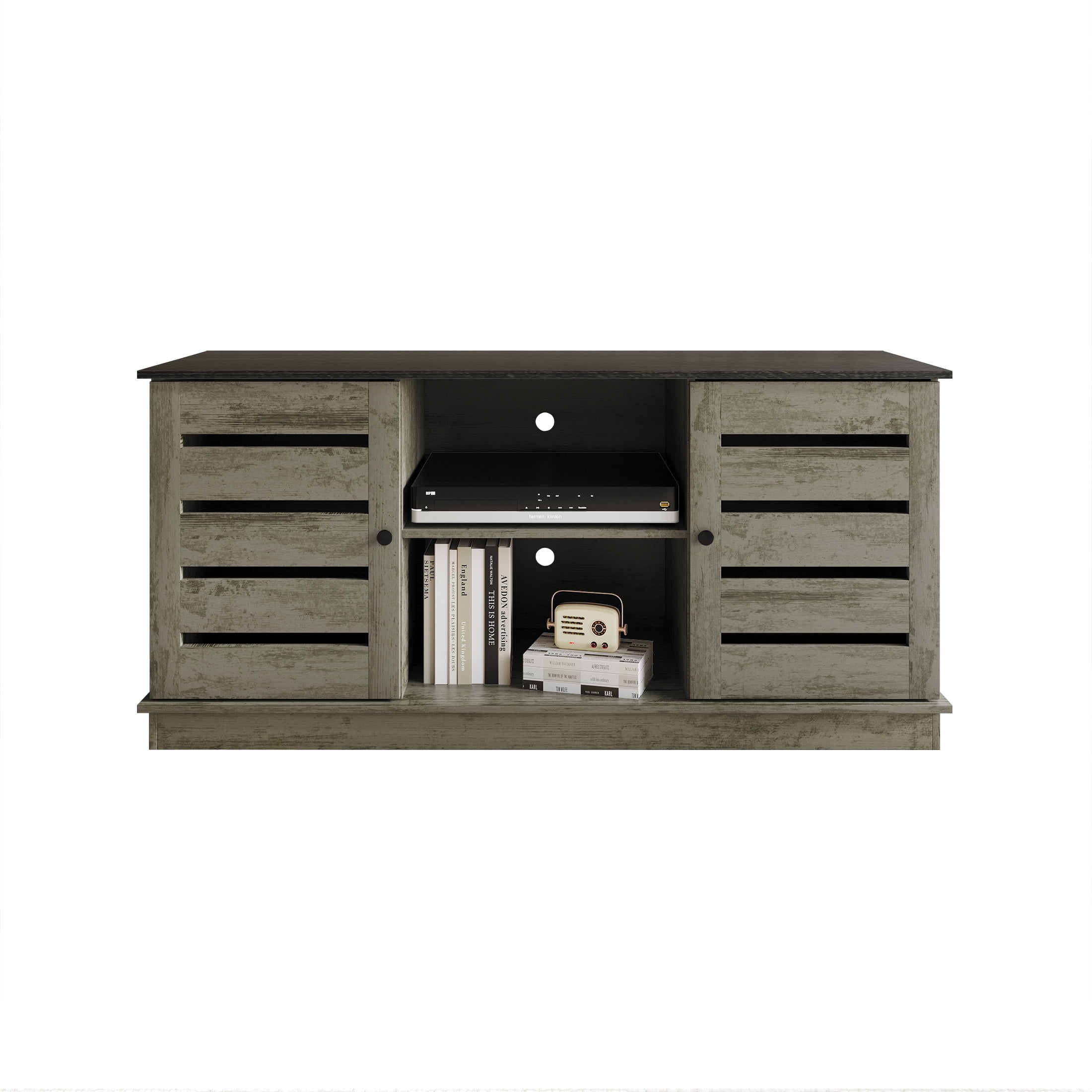 Castle Place Vintage TV Stand Console for TVs up to 50", Grey Oak