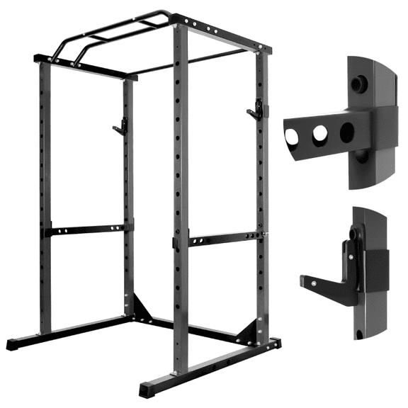 Ultra-Strong 1.8mm Steel Tube Power Cage, 1200 LBS Weight-Bearing Power Rack, Height-Adjustable Squat Rack for Comprehensive Exercises like Squat, Bench Press, Weightlifting, Suitable for Home Fitn