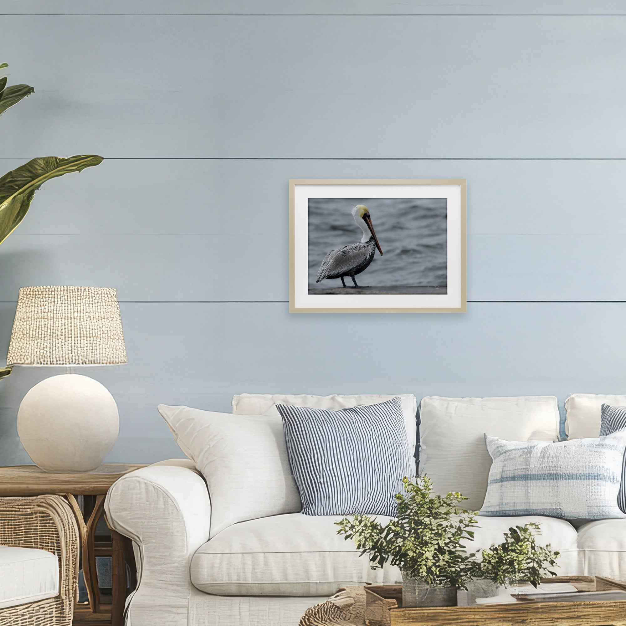 Stupell Industries Pelican Watch Photography Birch Framed Print Under Glass, design by Nathan Larson