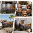thumbnail image 5 of Country Forest Outdoor Waterproof Pillow Covers, Fall Farmhouse Trees Cabin Nature Scenery Decorative Square Throw Pillowcase Sofa Cushion Sham for Patio/Couch/Chair, 24"x24" 2 Pack, 5 of 8