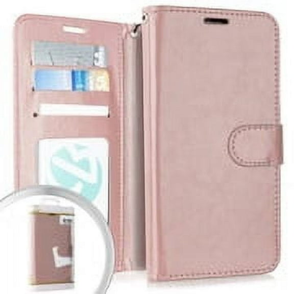 GSA Luxury Flip Wallet Case for Samsung Galaxy A01 - Rose Gold