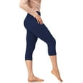 thumbnail image 2 of LMB Capri Leggings for Women Buttery Soft Polyester Fabric, Dark Navy, XS - L, 2 of 3
