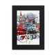 thumbnail image 1 of Autobus de Londres Big Ben Reino Unido Inglaterra Landmark acuarela ilustración patron Marco de Fotos de escritorio imagen Arte Negro Pintura 5x7 pulgadas, 1 of 4