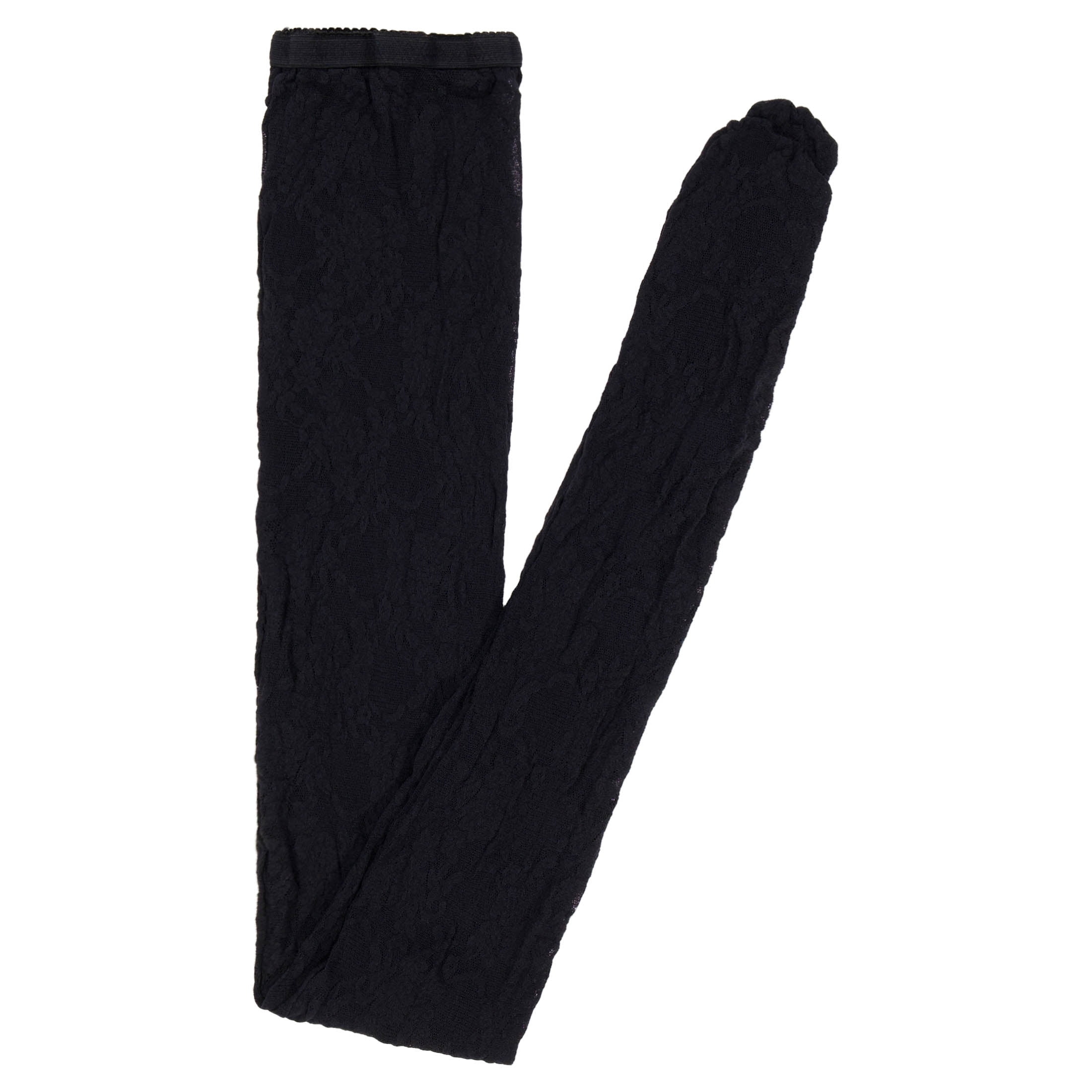 Floral Lace Tights Costume Accessory for Adults, Black, S-XL, Halloween by Way To Celebrate
