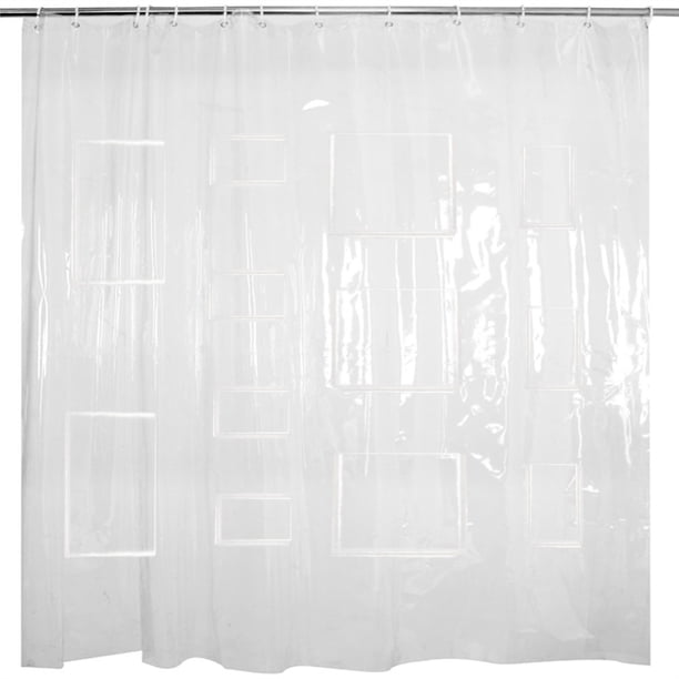Cortina De Ducha Cortina De Ducha Impermeable Cortina De Puerta Transparente Para Ducha De Baño seitruly HA045531-02