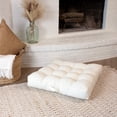 thumbnail image 5 of Sorra Home  Solid Square Tufted Floor Pillow with Handle Silver, 5 of 5