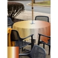 thumbnail image 5 of Outdoor Tablecloth with Umbrella Hole for Patio/Picnic/Party/Camping, Burnt Orange Yellow Ombre Waterproof Table Cloth Square Cover Washable, Contemporary Art Abstract Aesthetics (54"x 54"), 5 of 8