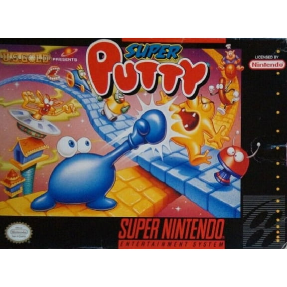 Restored Super Putty (Super Nintendo, 1993) SNES Adventure Game (Refurbished)