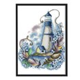 thumbnail image 2 of Kit Punto Cruz DIY Faro 14CT Costura Estampada Del 22x29cm Azul, 2 of 8