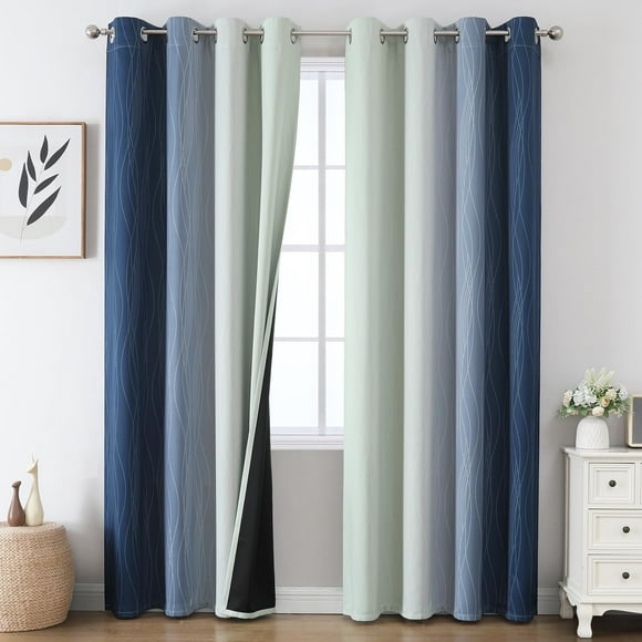 Cortinas Estelar Textiler Azul Marino Salvia 132x229 cm Blackout