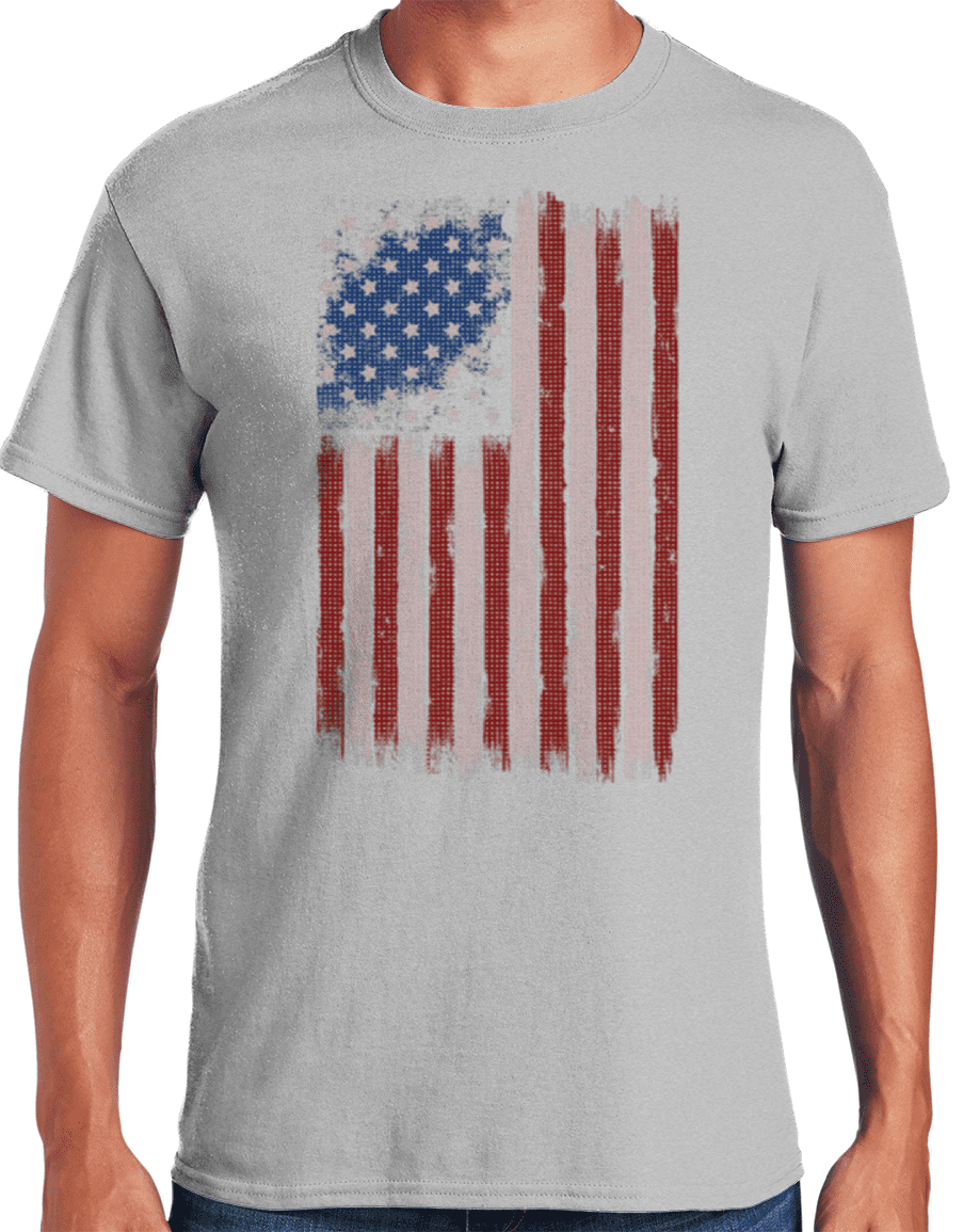 Graphic America Walmart Distressed American Flag Men's Graphic T-Shirt ...