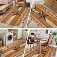 thumbnail image 5 of 3'x5' Rug for Living Room Bedroom, Western Texas Star Vintage Washable Area Rugs Non-Slip Carpet Mats, Retro Farmhouse Yellow Brown Wooden Indoor Low Pile Area Rug Runner for Kitchen, Mudroom, 5 of 8