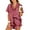 F-Striped Red, variant on Pajamas Sets for Women Short Sleeve Button Down Tops and Ruffle Shorts 2 Piece Outfit Satin Silk Pjs Sleepwear Loungewear