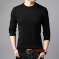 thumbnail image 1 of OmicGot Men's Sweaters Pure Color Slim Young Sweater Round Collar Big Size Pullover for Man Tops Thin Sweater, 1 of 7