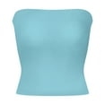thumbnail image 6 of FRSASU Womens Strapless Tube Tops Basic Backless Sleeveless Solid Color Going Out Fashion Cute Summer Clothes Sky Blue M(M), 6 of 9