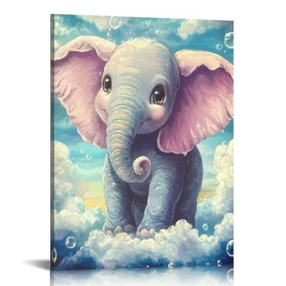 SHERONV Elephant Fine Art Aesthetic Poster & Print Wall Painting for Living Room Bedroom Home Office Wall Decor 12x16 in
