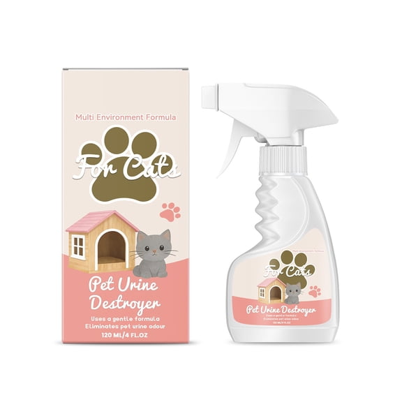 Pet Urine Deodorizer Spray 4 fl oz, Cat & Dog Excrement Cleaner Odor Remover for Carpets, Floors & Furniture