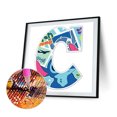 thumbnail image 1 of Cuadros Decorativos 5D DIY taladro redondo completo diamante pintura letra C Kit decoración del hogar arte artesanal (w286) Ehuebsd embutido en tela, 1 of 1