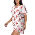 thumbnail image 2 of Fuzoiu Lobsters And Sea Stars Print Women's Short-Sleeved Pajama Set,Lounge Sleepwear Set,Womens Pajama Sets 2 Piece,Button-Up Top and Shorts with Pockets-Medium, 2 of 7