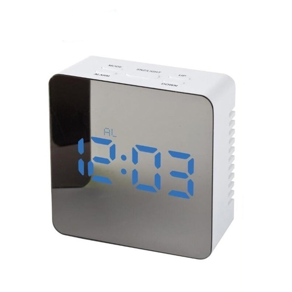 ankishi Digital Mirror LED Alarm Clock Night Lights Thermometer Wall