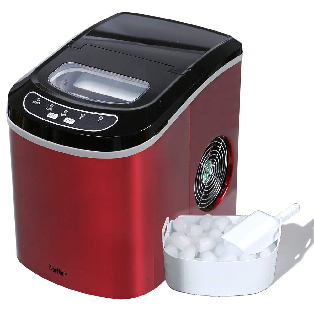 Portable Ice Maker Countertop, Stainless Steel Compact Ice Cube Maker