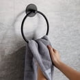 thumbnail image 2 of 1pc, Round Punch-free Stainless Steel Towel Ring, Black Bathroom Toilet Towel Hanger, Hanging Ring, 2 of 4