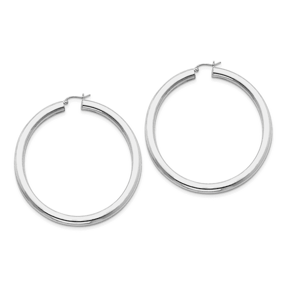 Primal Silver Sterling Silver Rhodium-plated 5mm Hoop Earrings