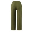 thumbnail image 5 of EDFBUYKRS Female Women Pants Casual Womens Dress Pants Petite Length Women's Solid Linen Loose and Linen Casual Pants Casual Trouser Pants M, 5 of 8