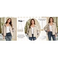 thumbnail image 5 of PUWEI Womens Short Trench Coat Plaid Lining Lapel Classic Casual Single Breasted Jacket Outerwear with Pockets, 5 of 6