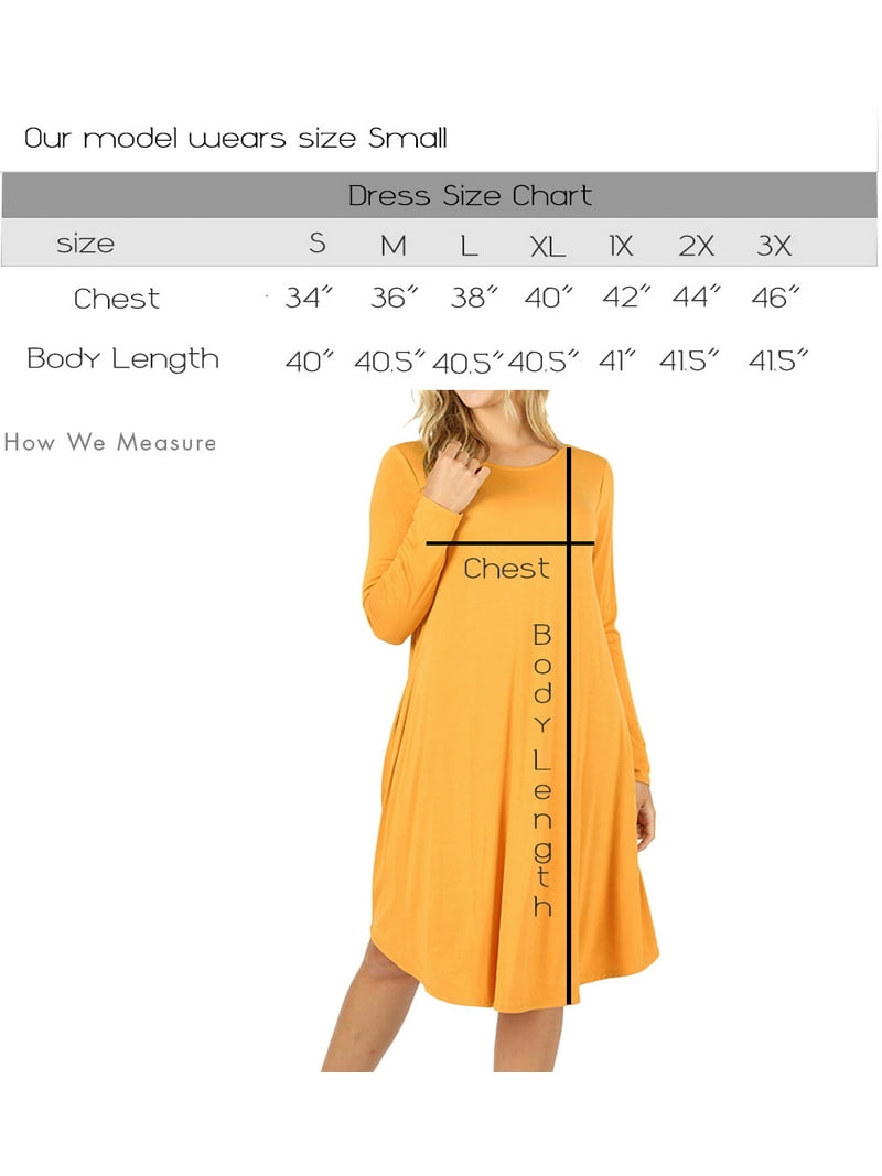 [MLB] Basic Round Long Dress ★大人気★ Womens & Plus Round Neck Long Sleeve Knee Length A-Line