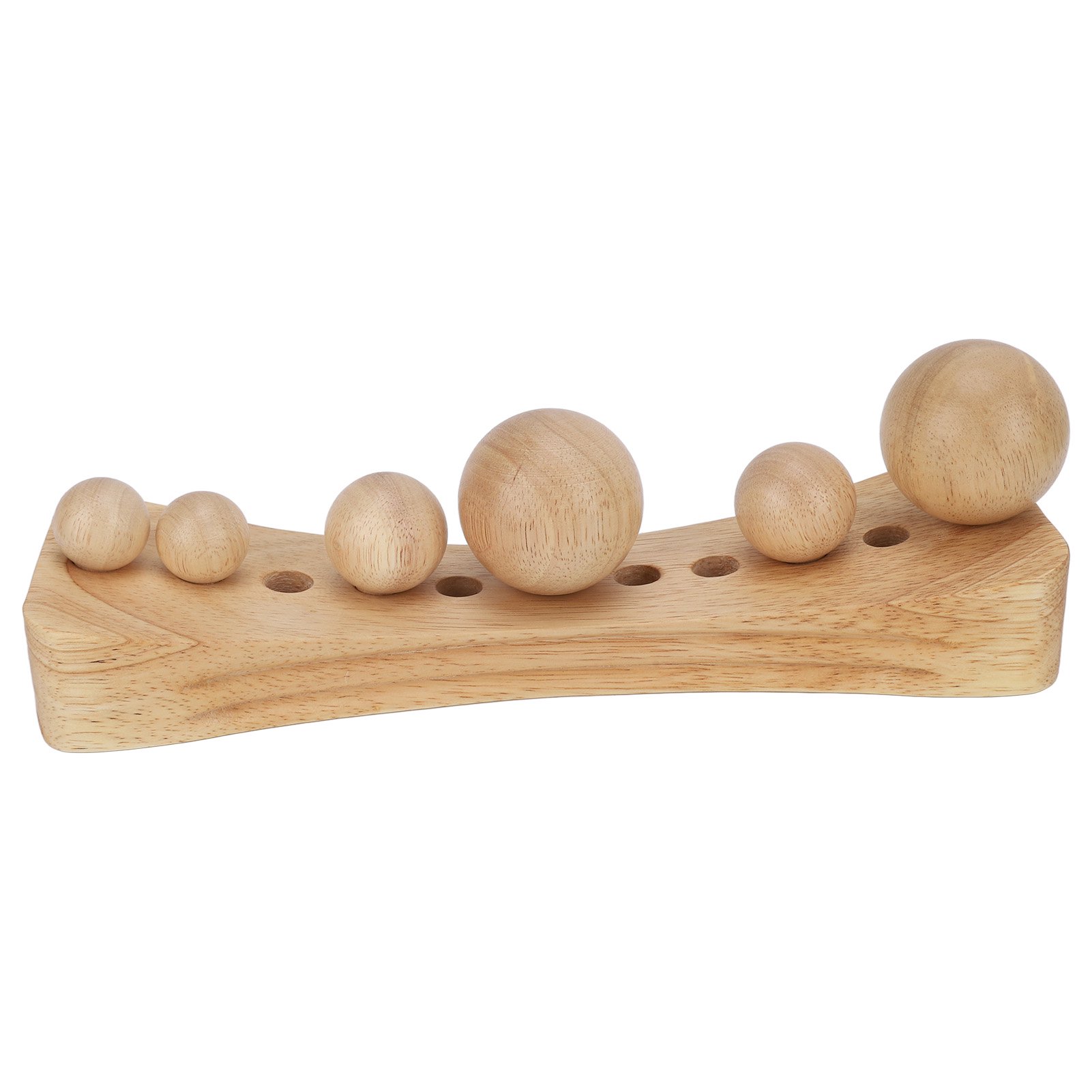 M Buder Psoas Muscle Release Tool with 6 Detachable Massage Heads, Trigger Point Beech Wood Relaxation Therapy Massager for Home Gym & Neck Back Pain Relief (12.6 x 4.1 x 3.9 in / 32 x 10.5 x 10 cm)