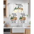 thumbnail image 2 of Cartoon Summer Kitchen Curtains Swag Valance and Tier Curtains Set 24 Inch Length, Funny Forest Trees House Star Moon Rod Pocket Drape Panels Pair Swag Curtains for Bathroom/Cafe/Window, 2 of 6