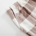 thumbnail image 4 of Fuzzy Flannel Pajama Pants Women Soft Elastic Waist Checkered Pajamas Pants Fluffy Lounge Sleep Bottoms with Pockets Brown S, 4 of 4