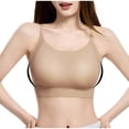 thumbnail image 2 of VONCOS Womens Lounge Bra Wireless Seamless Bralette for Everyday Comfort Molded Cups Ribbed Adjustable Straps Nylon Spandex Khaki,Size L, 2 of 7