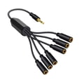thumbnail image 3 of Cable de audio de 3,5 mm Strade Fareast Limited conector macho a varios conectores hembra color negro 0,3 metros, 3 of 8