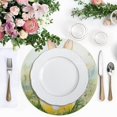 thumbnail image 4 of Round Placemats Plate Mats 15 Inch Non-Slip Heat Resistant Washable PVC Set Table Decoration for Kitchen Dining Rabbit and Yellow Easter Eggs, 4 of 6