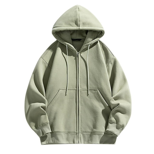 KIHOUT Men's Hoodies Jackets, Moisture Wicking & Breathable, Full Zip Solid Color Hooded Sweatshirt