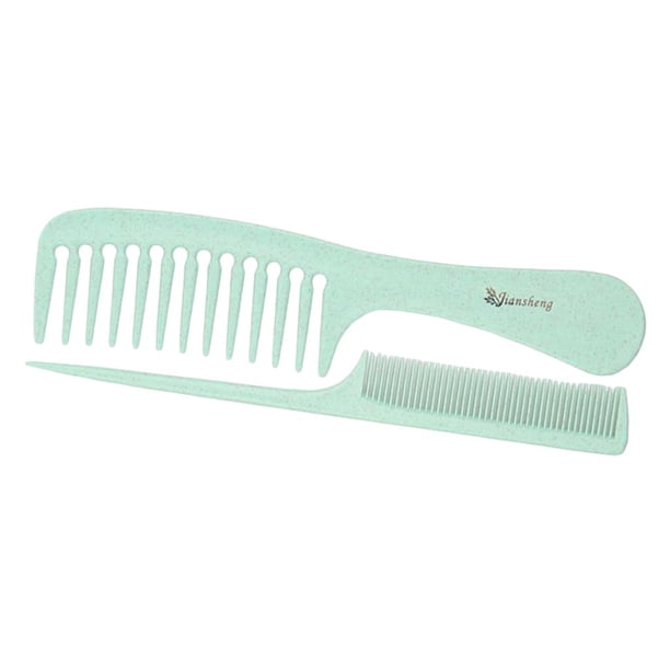 Juego de peines para seccionamiento de dientes finos para desenredar dientes anchos de peluquería de salón de 2 piezas Verde Yuyangstore peine de desenredado de dientes anchos