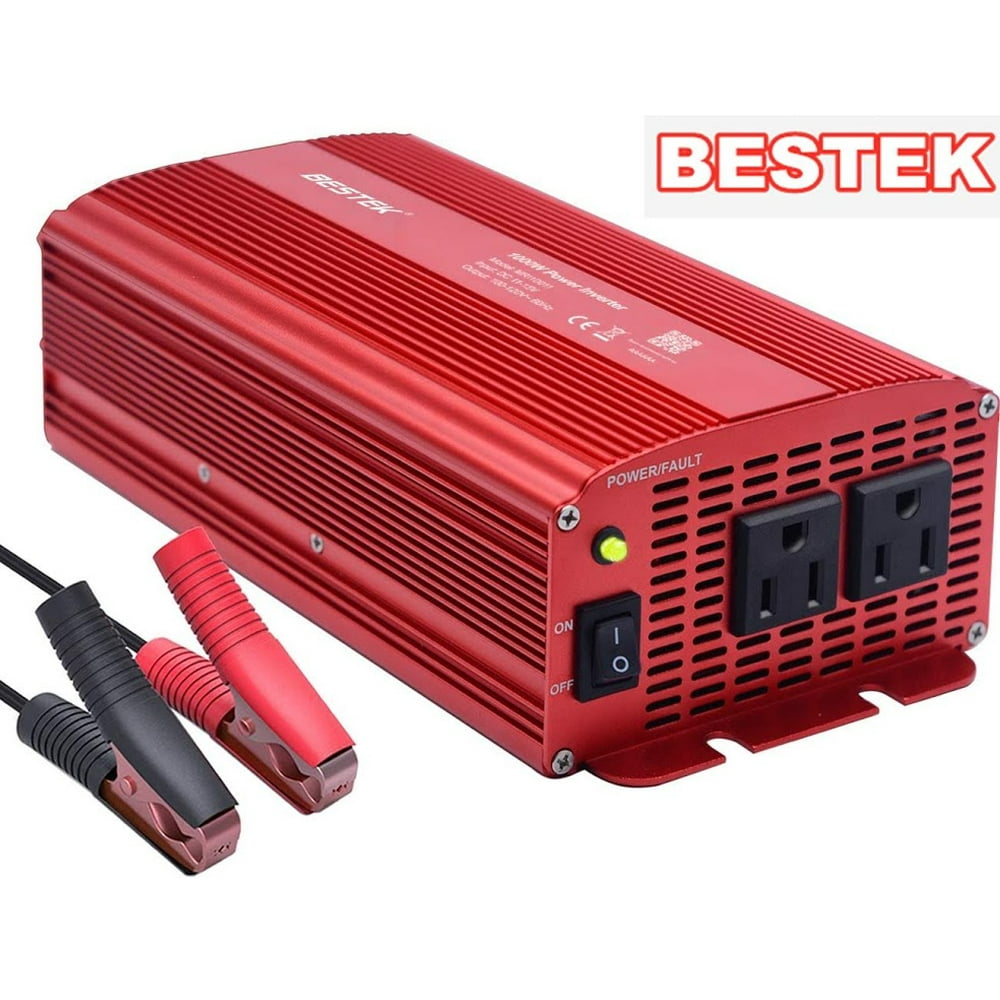 BESTEK1000W 12V DC to 110V AC Power Inverter for Car Dual AC Outlets