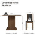thumbnail image 3 of Juego de Comedor Madesa Talita con Mesa de Madera y 4 Sillas Marrón/Negro, 3 of 9